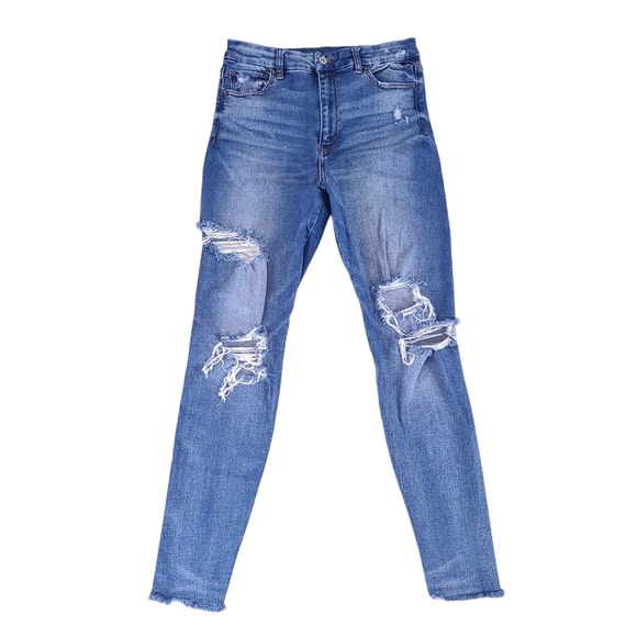 American Eagle Distressed Curvy Super Hi Rise Jeggings Size 8 - Picture 10 of 10